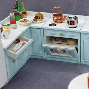 Évier en <span class=keywords><strong>bois</strong></span> pour maison de poupée, meuble miniature pour maison de poupée, banc de cuisine miniature, cuisinière - Product Image 3