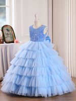 Robe de fille en tulle, robe bouffante, robe dos nu, robe de princesse pour anniversaire