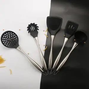 신제품 5 조각 스테인레스 스틸 핸들 실리콘 요리 도구 저녁 식사 전쟁 주방기구 조리기구 세트