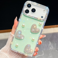 Coque de téléphone de luxe en gros avec bordure diamantée pour tous les modèles d'iPhone 18, 17, 16 Pro Max, coque arrière de protection style femme 15, 14