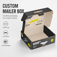 Boîte d'expédition personnalisée en carton ondulé durable avec poignée, impression de logo et approvisionnement en gros pour l'expédition e-commerce