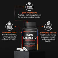 LIFEWORTH Men Prostate Health Saw Palmetto Capsules pour favoriser la fonction des voies urinaires