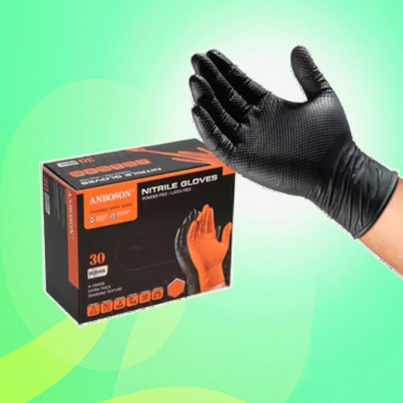 Industrial Grade 8Mil Black Nitrile Gloves