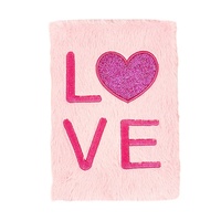 Carnet LOVE Cœur Scintillant, Journal Intime en Peluche pour Amoureux, Style Mignon et Frais avec Fourrure de Lapin