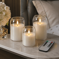 Juego de Velas LED de Cristal sin Llama con Control Remoto, Llama 3D, para Decoración del Hogar, Hotel, Bodas, Venta al por Mayor, CE RoHS