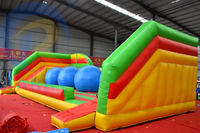 Jeu de sport interactif commercial parcours d'obstacles gonflable sauts et limites obstacle essuyer balle avec ventilateur de Chine