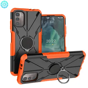 Meilleure vente TPU PC 2 en 1 coque de téléphone antichoc pour Nokia G21 4G coque arrière de téléphone avec anneau en métal