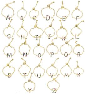 Tiny Chain Custom Made Alphabet <strong>Rings</strong> A-Z Initial <strong>Name</strong> <strong>Ring</strong> Charm Jewelry New Adjust <strong>Ring</strong> for Girl Women Rainbow Jewelry - Product Image 1