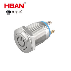 مفتاح ضغط لحظي/ثابت من الفولاذ المقاوم للصدأ HBAN مقاس 12 مم و16 مم و19 مم و25 مم بدرجة حماية IP67 وتيار 5 أمبير و250 فولت للوحات التحكم الصناعية - Product Image 2