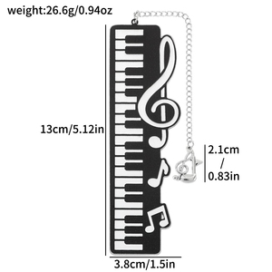 Marque-page musical en métal en gros, motif clavier de piano, cadeau souvenir pour professeur et étudiant de musique - Product Image 6