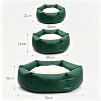 Coussin rond luxueux et confortable pour chien et chat, imperméable, avec housse amovible et lavable, coussin chaud pour animaux de compagnie