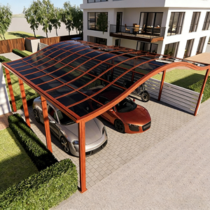 Abri de voiture/garage/abri de stationnement extérieur moderne en polycarbonate traité thermiquement avec toit en arche, structure en aluminium et revêtement en poudre - Product Image 4