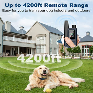Collier de dressage pour chien télécommandé étanche rechargeable Serrure de sécurité 4 modes pour toutes les races Bleu foncé - Product Image 3
