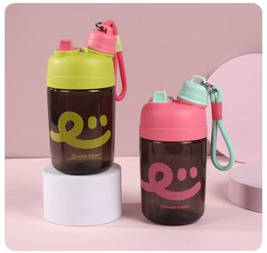 ขวดน้ำหลอดดูดป้องกันการตกแบบพกพาขนาด 550 มล. สำหรับกิจกรรมกลางแจ้ง - ถ้วยหลอดดูดน้ำสองชั้น - Product Image 2