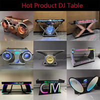Mesa de DJ de Metal con Logotipo Personalizado al por Mayor, con Reproductor de Discos LED para Bares y Discotecas - Acción de Gracias, Navidad y Año Nuevo