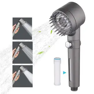 High Pressure Massage Brush Adjustable Water Shower Head PP Filter Handheld Shower Head