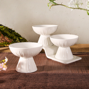 WEIYE, nuevo cuenco de cerámica china para aperitivos de postre altamente blanco, cuenco de comida en forma de <span class=keywords><strong>puente</strong></span> destacado - Product Image 1