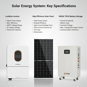 Sistema de Energia <span class=keywords><strong>Solar</strong></span> Híbrido Ginza 10Kw Kit Completo Sistema de Energia <span class=keywords><strong>Solar</strong></span> com Armazenamento para Casa 5Kw 15Kw 50Kw 20Kw 100Kw - Product Image 1