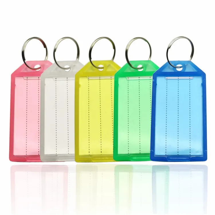 Costom Logo Keychain Phụ Kiện Giá Rẻ Nhựa Key Holder Hỗn Hợp Màu ID Nhãn Tên Key Tags