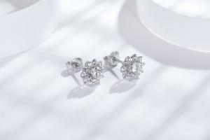 Pendientes de Plata Pura con Diseño de Flor para Mujer, Joyería de Rodio y Silicio, Accesorios de Moda, Venta al por Mayor - Product Image 6