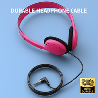 Youngrun Y004 Headphone On-Ear Berkabel 3.5mm Portabel, Headset Ringan dengan Bantalan Telinga Lembut untuk Sekolah dan Musik