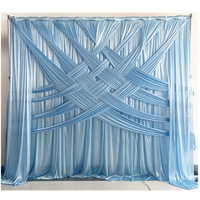 Rideau de fond de scène moderne en soie glacée blanc 3x3m pour mariages, fêtes intérieures et extérieures