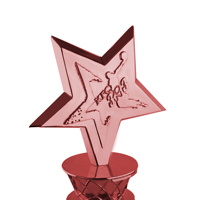 Meilleure vente Événement sportif Golden Star Awards Trophée Étoile en métal brillant