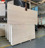 Dalles de marbre travertin beige personnalisé Travertin naturel de Rome d'Italie pour panneau mural de salle de bain intérieure et conception d'évier