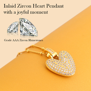 Oro placcato Zirconia cubica san valentino collana regalo ottone colorato amore a forma di cuore ciondolo collana OEM gioielli per le donne - Product Image 3