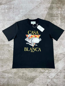 Para <span class=keywords><strong>Casablanca</strong></span> 100% Camiseta de algodón Impresión digital de manga corta Patrón de tela de punto holgado Comercio electrónico transfronterizo - Product Image 2