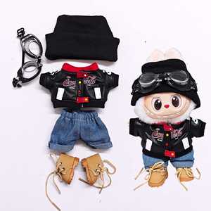 Vêtements pour bébé : Ensemble veste en cuir noir et <span class=keywords><strong>jean</strong></span> de troisième génération, accessoires de poupée ciblés pour bébés - Product Image 1