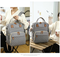 Lequeen Sac à Dos en Polyester Rayé avec Sangle de Poussette et Interface USB Personnalisé Nouveau Baby Care pour la Maternité