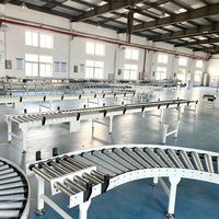 Flexible Gravity Powered Roller Conveyor Telescopic Curve Roller Conveyor For Warehouse Loading Unloading