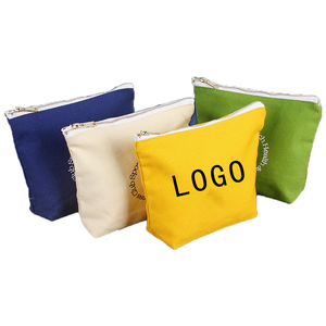 Bán buôn Hữu Cơ bông vải Dây Kéo Túi thời trang tự nhiên tái chế đay Trang điểm Túi mỹ phẩm trống vải dây kéo bao bì - Product Image 1