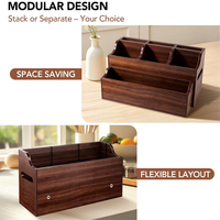Porte-couverts en bois à plusieurs compartiments, support pour ustensiles de cuisine en bois, pour outils de cuisine, pots à épices