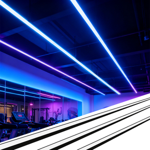 Đèn thả tuyến tính LED ghép nối liền mạch, kích thước tùy chỉnh, thiết bị chiếu sáng phòng tập thể dục, trung tâm thương mại, đèn trần cao 100cm 120cm, độ sáng cao - Product Image 1