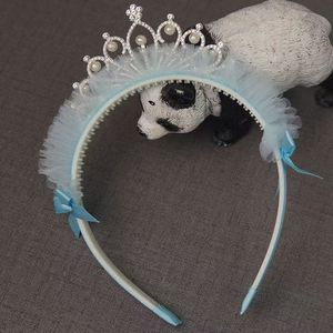 Accesorios para el cabello de corona para niñas pequeñas, abrazadera para el cabello con lazo de malla dulce y banda para el cabello para niños, diadema de corona para niñas - Product Image 3