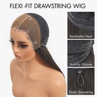 Perruques sans colle longue vague d'eau de luxe cheveux humains Flexi-Fit Invisible cordon 13x4 dentelle frontale moelleux bouclés perruque brésilienne crue