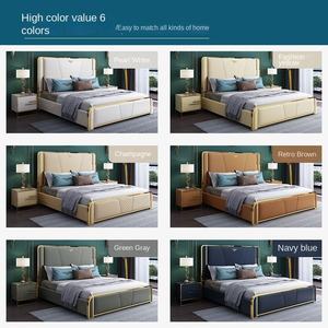 <span class=keywords><strong>Lit</strong></span> de rangement moderne et confortable <span class=keywords><strong>en</strong></span> velours, taille King, avec cadre souple et base métallique, design pivotant <span class=keywords><strong>en</strong></span> bois, ensemble de chambre double - Product Image 6
