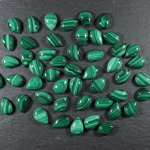 Malachite verte naturelle, cabochon en forme de poire 5x4 mm, pierre précieuse non montée pour la fabrication de bijoux, pierre polie pour bagues, pendentifs - Product Image 3
