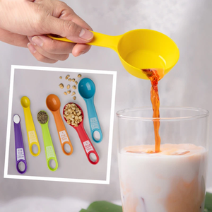 Juego de 12 Utensilios de Cocina para Hornear, Cucharas Medidoras de Plástico con Escala, Tazas Medidoras para Leche y Café, Accesorios de Cocina - Product Image 4