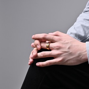 Chinese Style Chess <b>Titanium</b> Steel Rotating <b>Ring</b> <b>Black</b> General Red Commander Index Finger <b>Ring</b> Gift for Competitions - Product Image 2