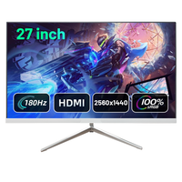Moniteur de jeu plat 27 pouces en gros, dalle IPS/VA, 180 Hz, temps de réponse 1 ms, QHD 2560x1440, 100 % sRGB, ports DP/VGA, haut-parleurs intégrés
