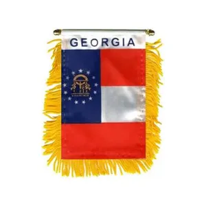 Georgia Window Mini Banner Mirror Polyester Hanging State Country For Decoration