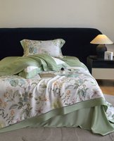 Parure de lit de luxe en TENCEL, couleur unie, design imprimé, ensemble de draps