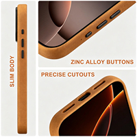 Étui de luxe en cuir de vachette véritable Minibook Laudtec pour iPhone 17 16 15 18 Pro Max avec dos magnétique