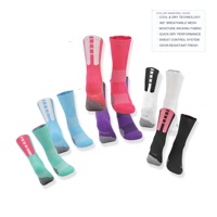 Chaussettes de basketball en gros à séchage rapide, légères et respirantes, chaussettes de sport mi-mollet