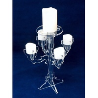 Candélabre en lucite, porte-bougie en acrylique découpé au laser, support pour bougie en cire