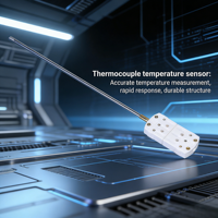 Sensor Termopar RTD de Tolerancia Ajustada, 0.1 Grados, Conexión por Cable, Modbus TCP RTU, Acero Inoxidable, para Uso Residencial y Comercial