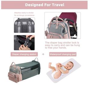 Sac à dos à langer grande capacité avec station de change, sangles pour poussette et port de chargement USB – Idéal pour les sorties avec bébé (Échantillon gratuit) - Product Image 6